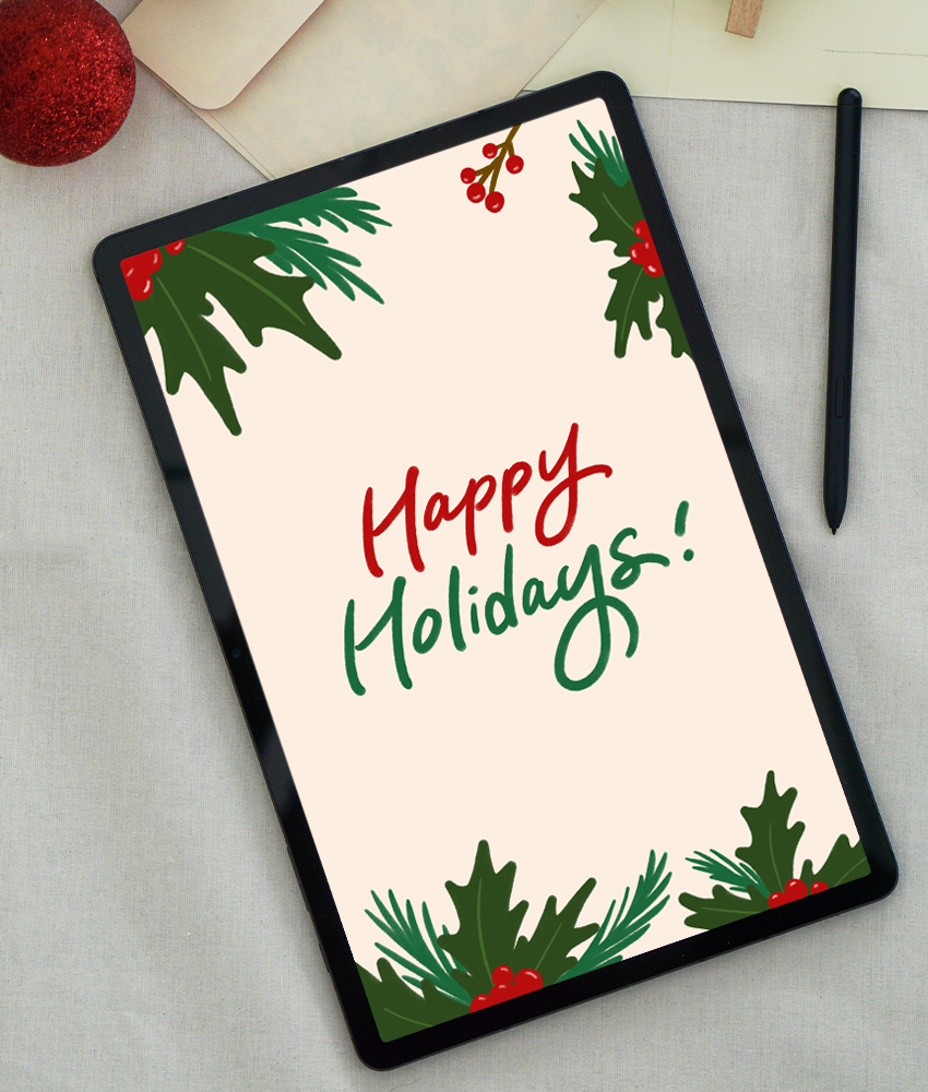 Master Calligraphy with the Galaxy Tab S7+ holiday message 1 lifestyle image