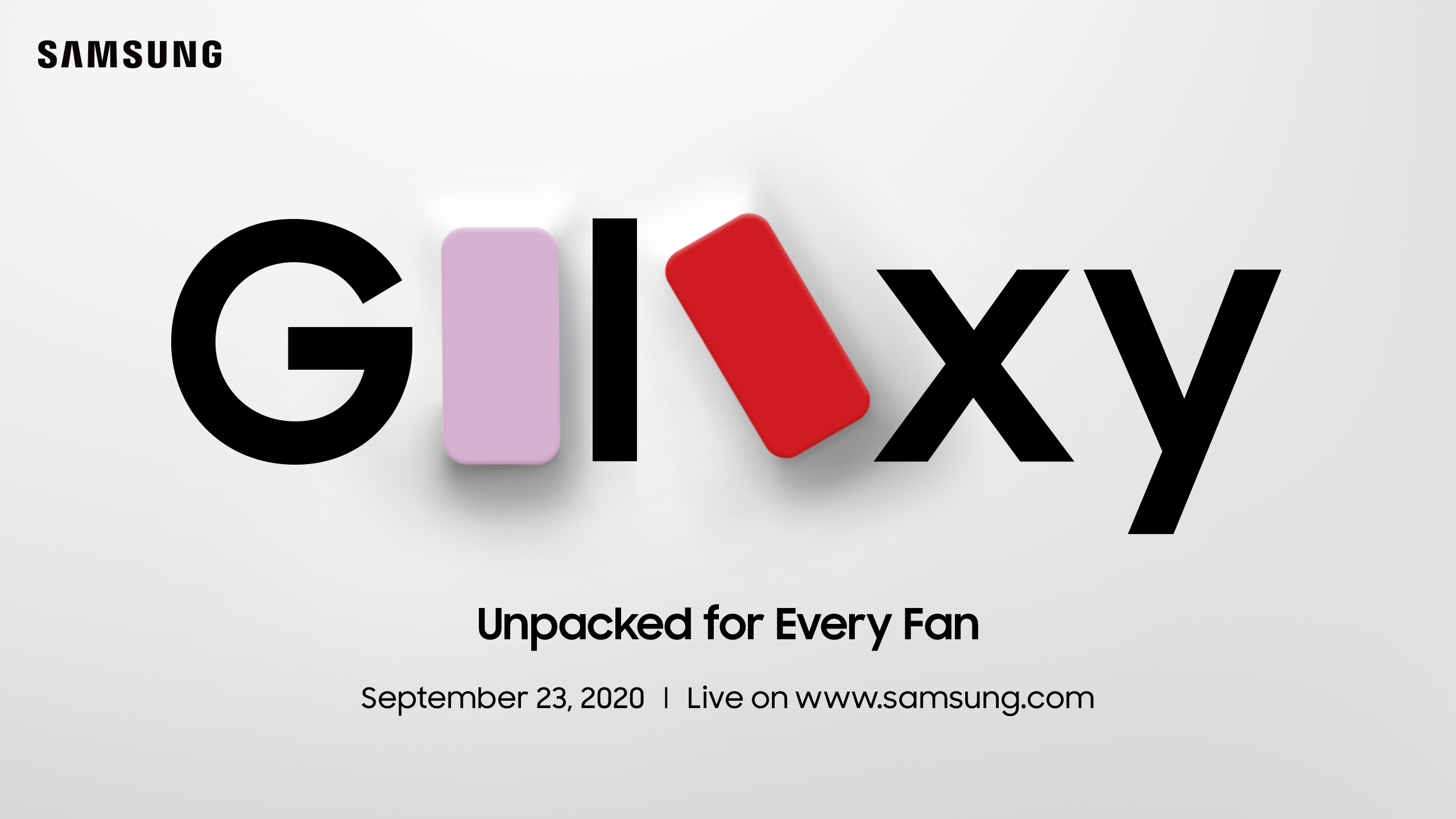 Galaxy unpacked for everyone invitation with lavender and red