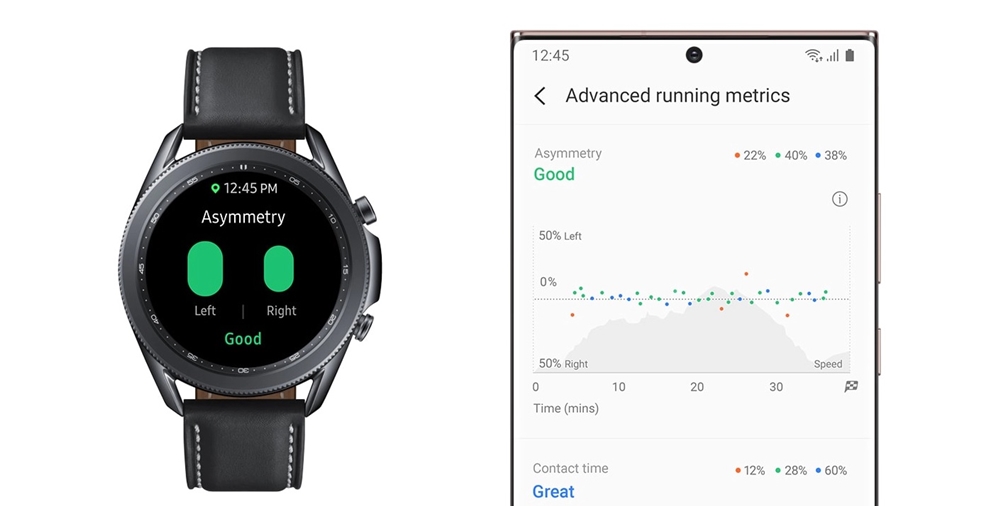 Track work-outs with your Galaxy Watch3 and get the stats seamlessly delivered to your Note20 device.