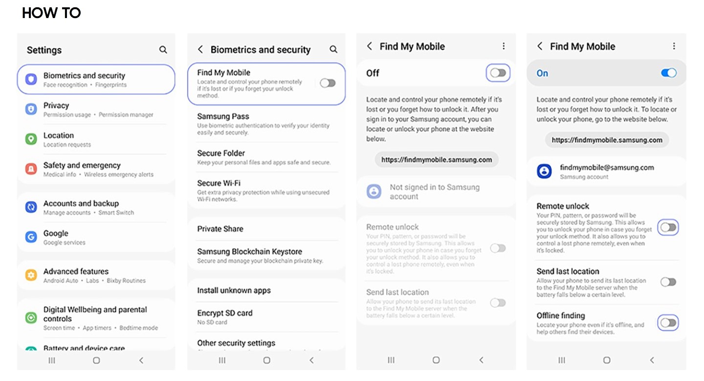 configuración de privacidad y seguridad con Galaxy A53 