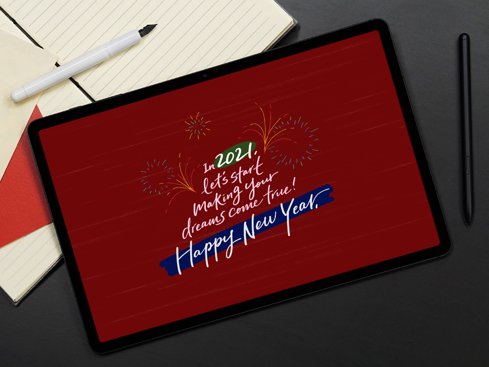 Master Calligraphy with the Galaxy Tab S7+ year end message 1 lifestyle image