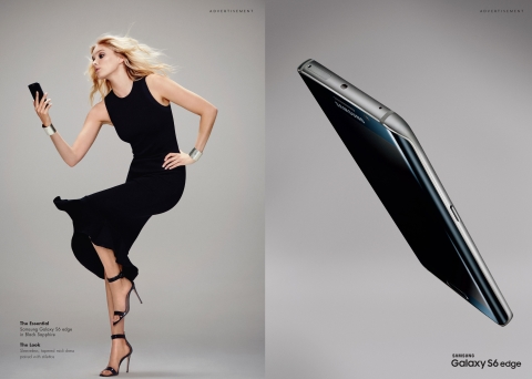 Samsung and Elle : Global Fashion Native Campaign Featuring the New Galaxy S6 And Elsa Hosk