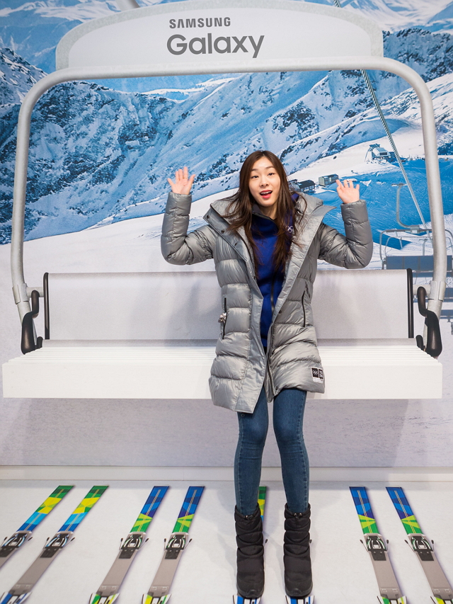 Yuna Kim visits the Samsung Galaxy Studio in Lillehammer