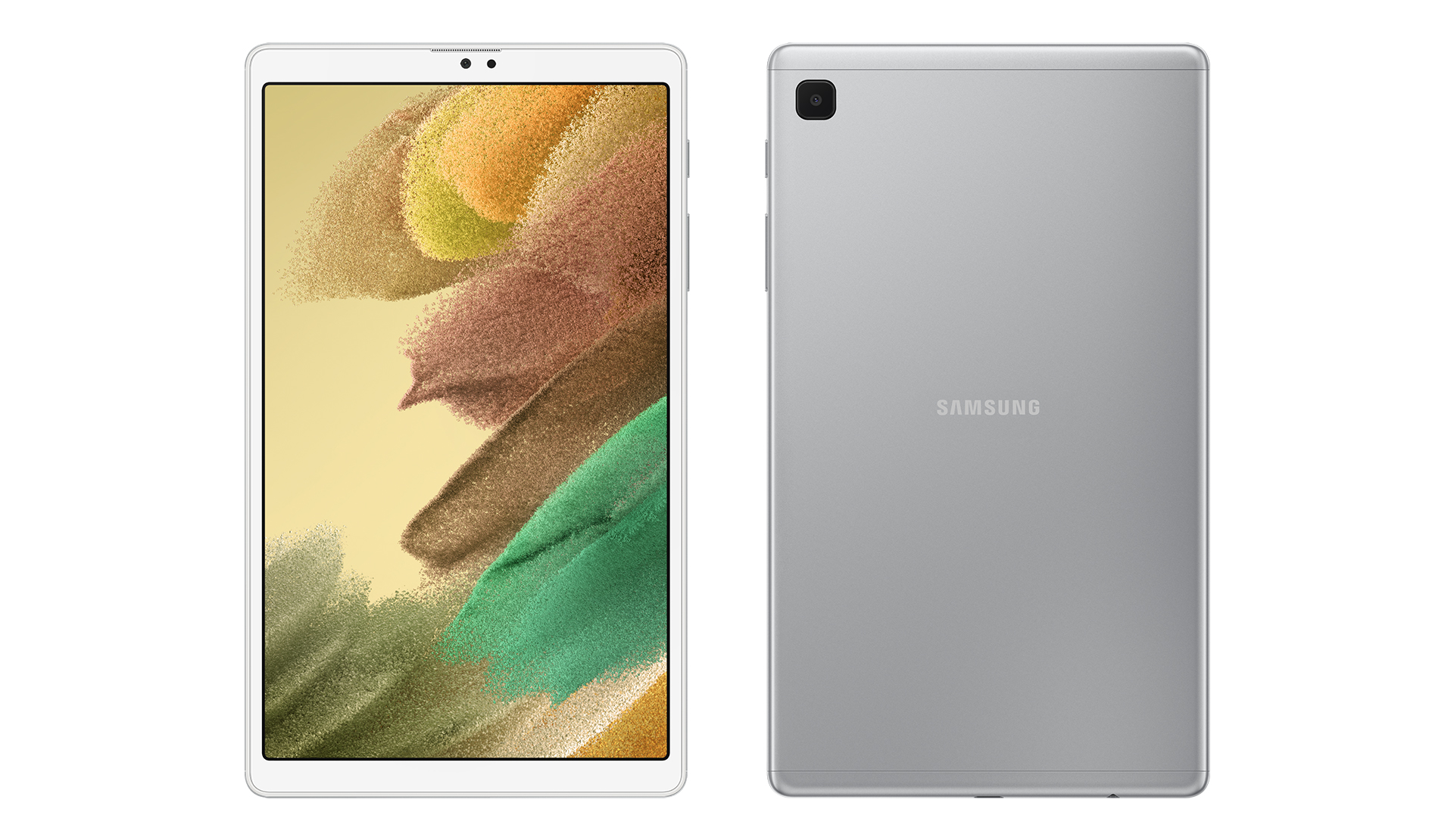 Galaxy Tab A7 Lite Silver Model  Front and Back View
