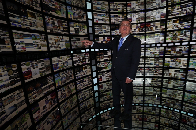 International Olympic Committee President Thomas Bach Visits the Samsung Galaxy Studio in Olympic Park During the Rio 2016 Olympic Games