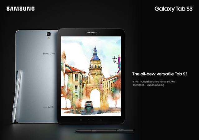Samsung Expands Tablet Portfolio with Galaxy Tab S3 and Galaxy Book, Offering Enhanced Mobile Entertainment and Productivity
