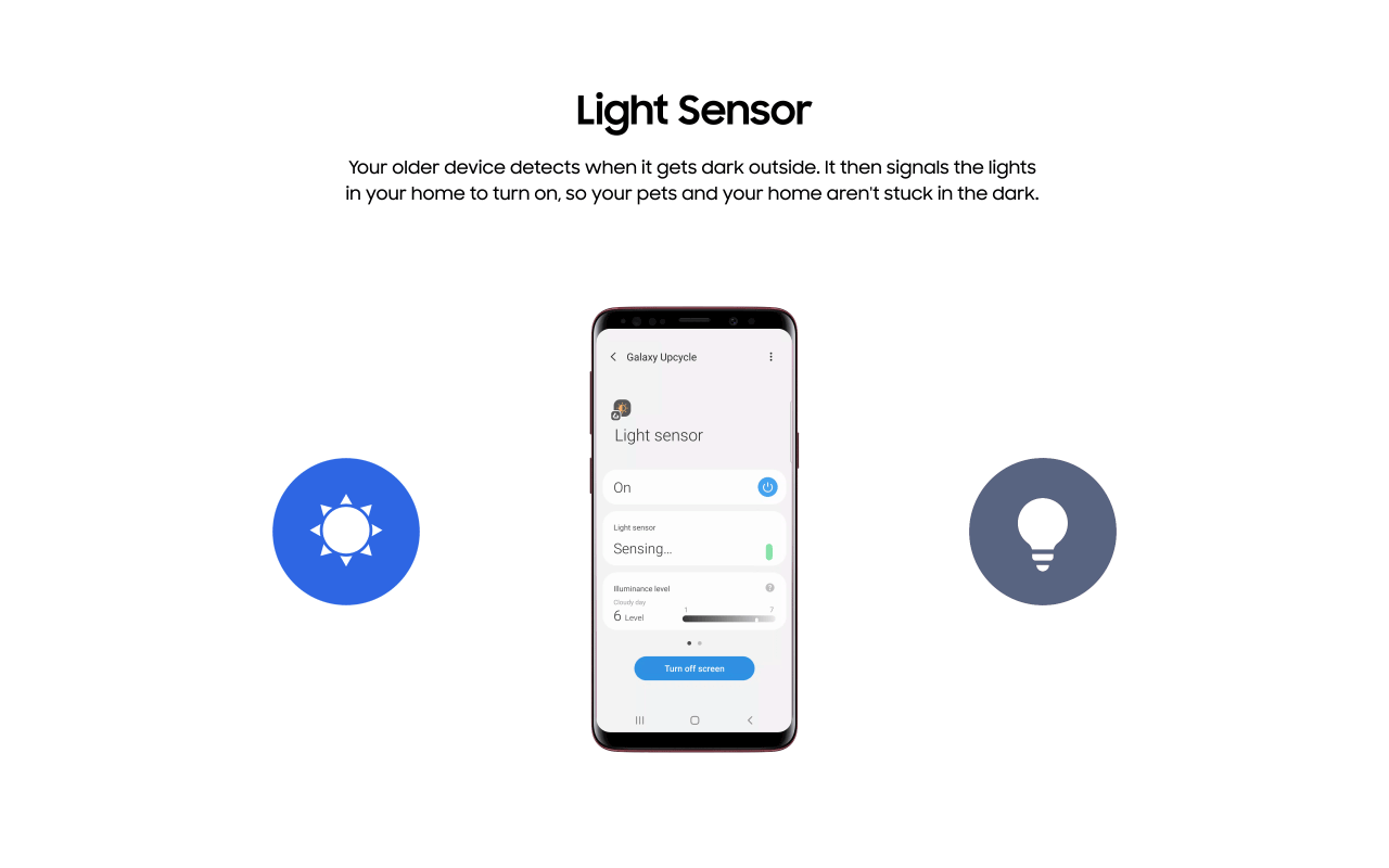 Galaxy Upcycling light sensor GIF