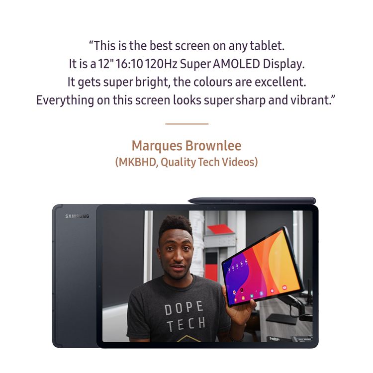 YouTuber Marques Brownlee weighs in on the Galaxy Tab S7's 12