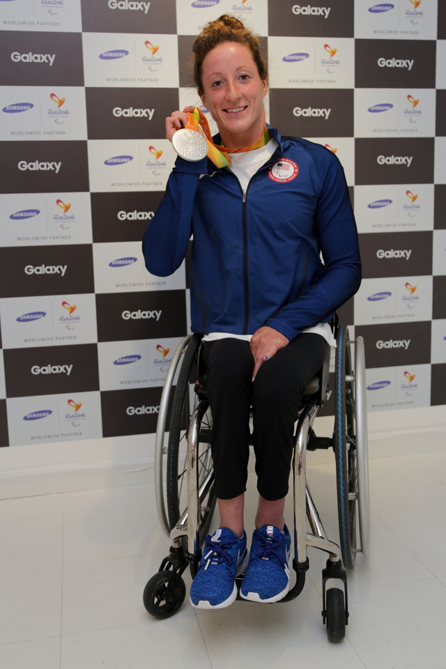 13X Paralympic Medalist from Team USA, Tatyana Mcfadden, Visits Revamped Samsung Galaxy Studio in Olympic Park to Meet Fans and Test Out Latest Accessibility Technologies