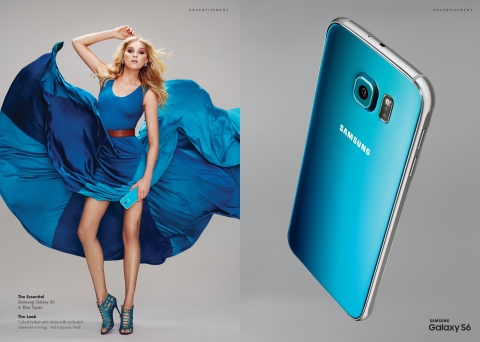 Samsung and Elle : Global Fashion Native Campaign Featuring the New Galaxy S6 And Elsa Hosk