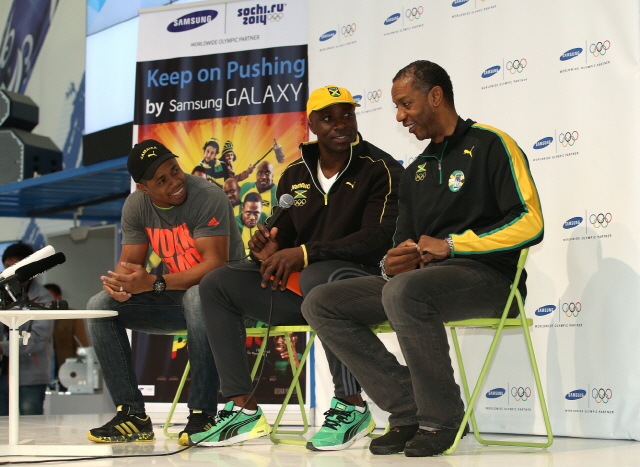 Jamaican bobsledders at the Samsung Galaxy Studio Olympic Park to speak about their inspirational journey to Sochi 2014 Olympic Winter Games